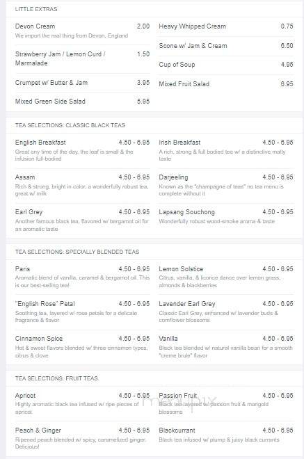 English Rose Tea Room - Ormond Beach, FL menu_pic