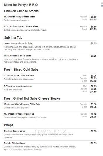 Perry's BBQ - Lakeland, FL menu_pic