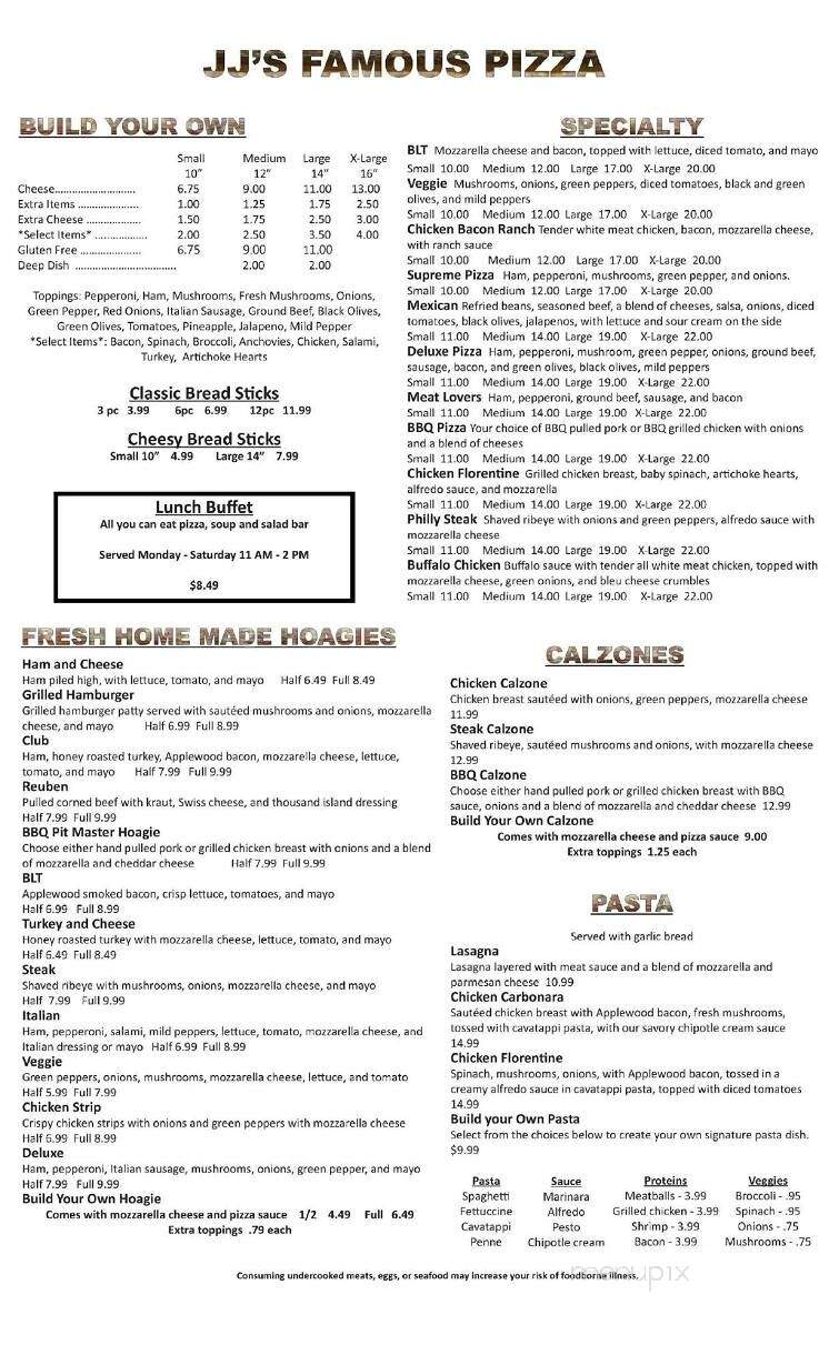 Jj's Steak & Pizza House - Alpena, MI menu_pic