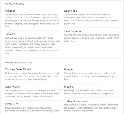 Happy Joe's Pizza & Ice Cream - Burlington, IA menu_pic