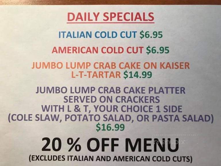 Southside Deli - Berlin, MD menu_pic