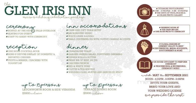 Glen Iris Inn - Castile, NY menu_pic
