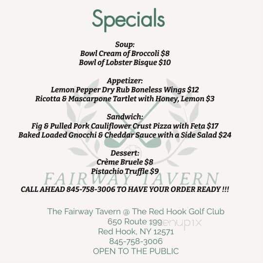 Red Hook Golf Club Restaurant - Red Hook, NY menu_pic