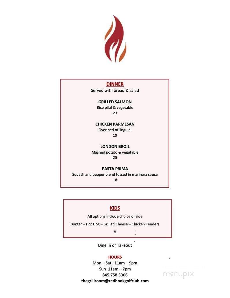 Red Hook Golf Club Restaurant - Red Hook, NY menu_pic