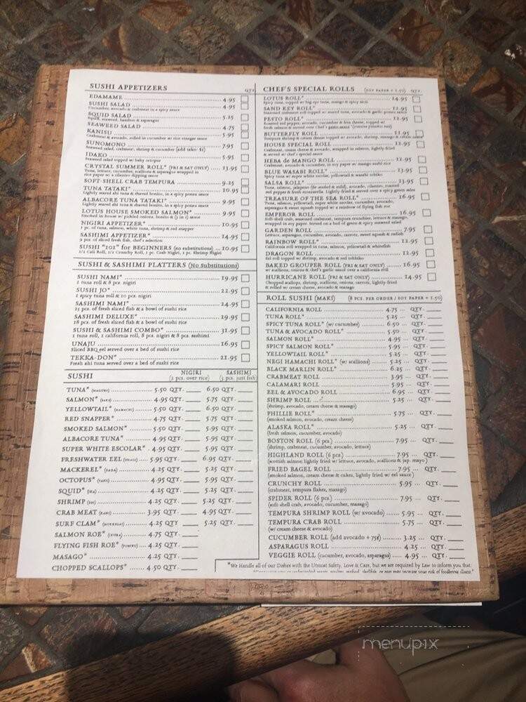 Lotus Bar & Eatery - Gastonia, NC menu_pic