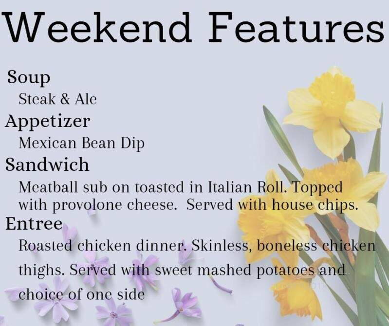 Cora's Creekside Tavern - Burnham, PA menu_pic