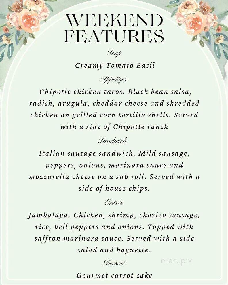 Cora's Creekside Tavern - Burnham, PA menu_pic