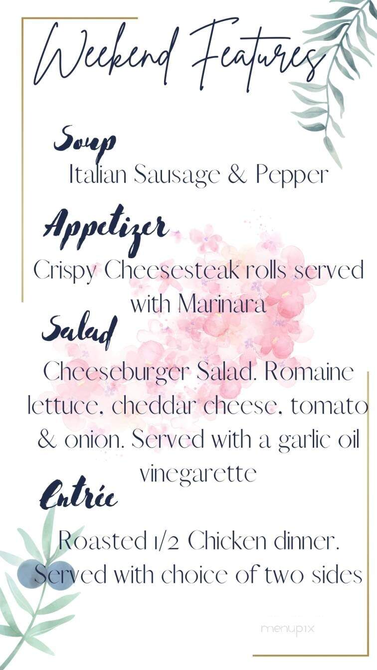 Cora's Creekside Tavern - Burnham, PA menu_pic