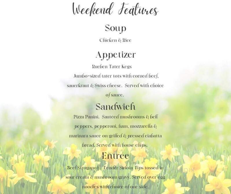 Cora's Creekside Tavern - Burnham, PA menu_pic