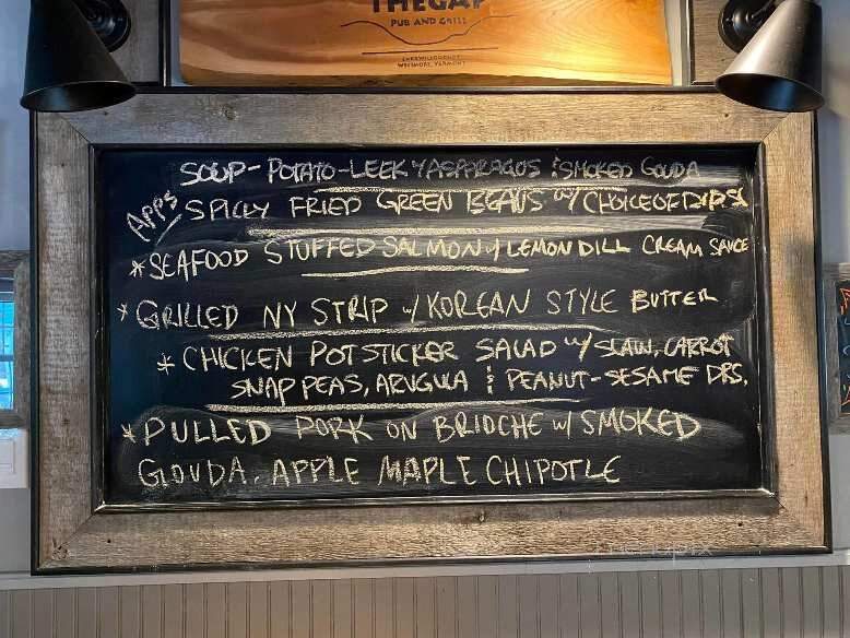 The Gap Pub And Grill - Westmore, VT menu_pic