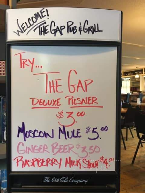 The Gap Pub And Grill - Westmore, VT menu_pic