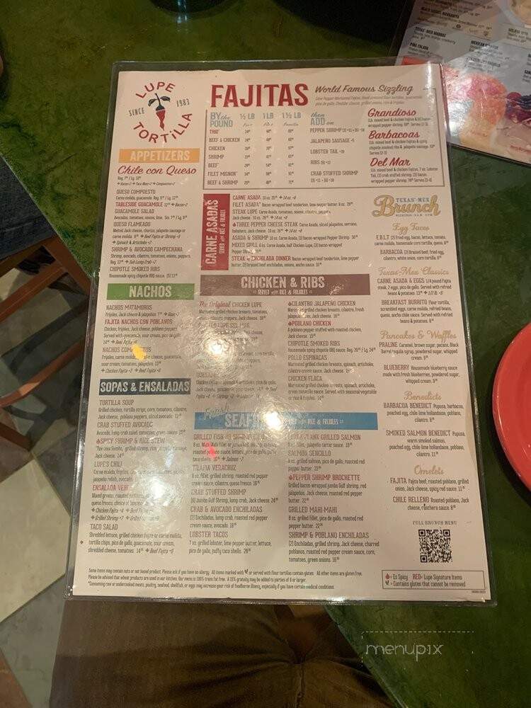 Lupe Tortilla - Missouri City, TX menu_pic