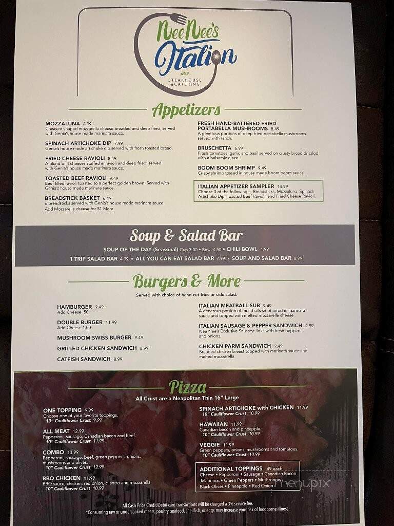 Nee Nee's Italian Steakhouse - Warsaw, MO menu_pic