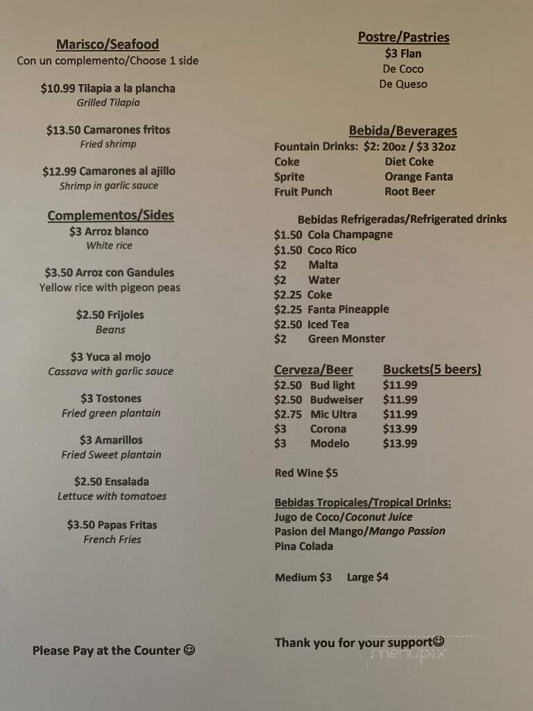 La Isla Flavor Cafe - Lake Placid, FL menu_pic