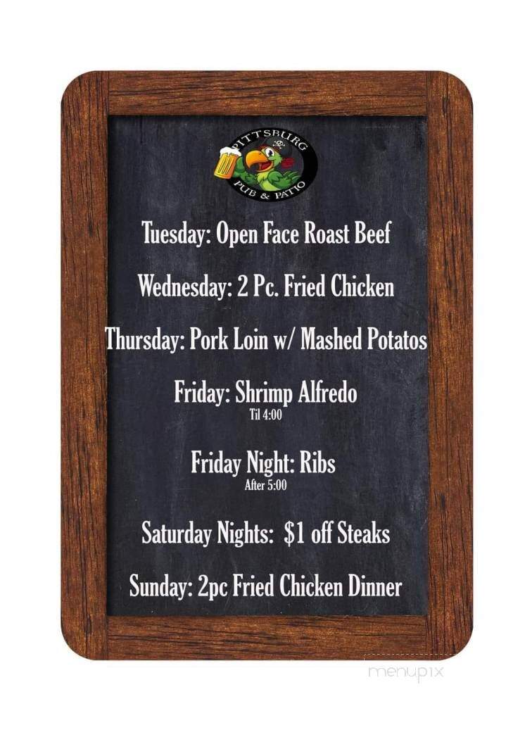 Pittsburg Pub and Patio - Pittsburg, MO menu_pic