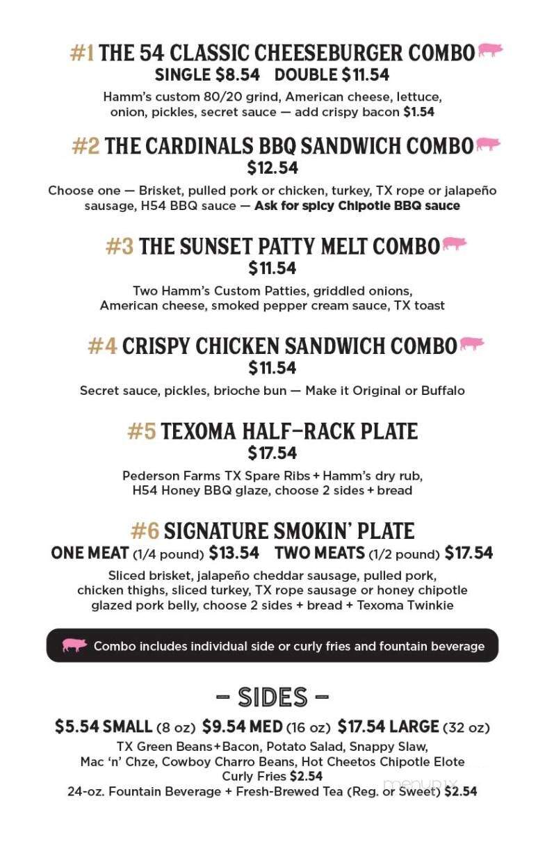 Hamm's 54 - Pottsboro, TX menu_pic