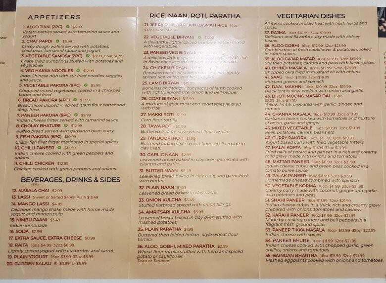 Tandoori Flame - Patterson, CA menu_pic