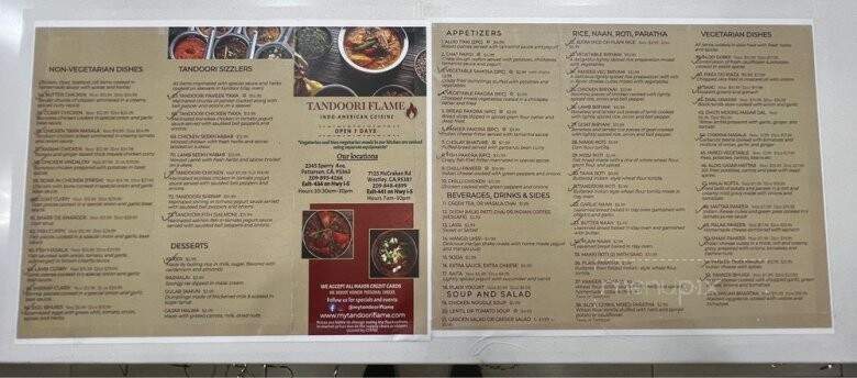 Tandoori Flame - Patterson, CA menu_pic