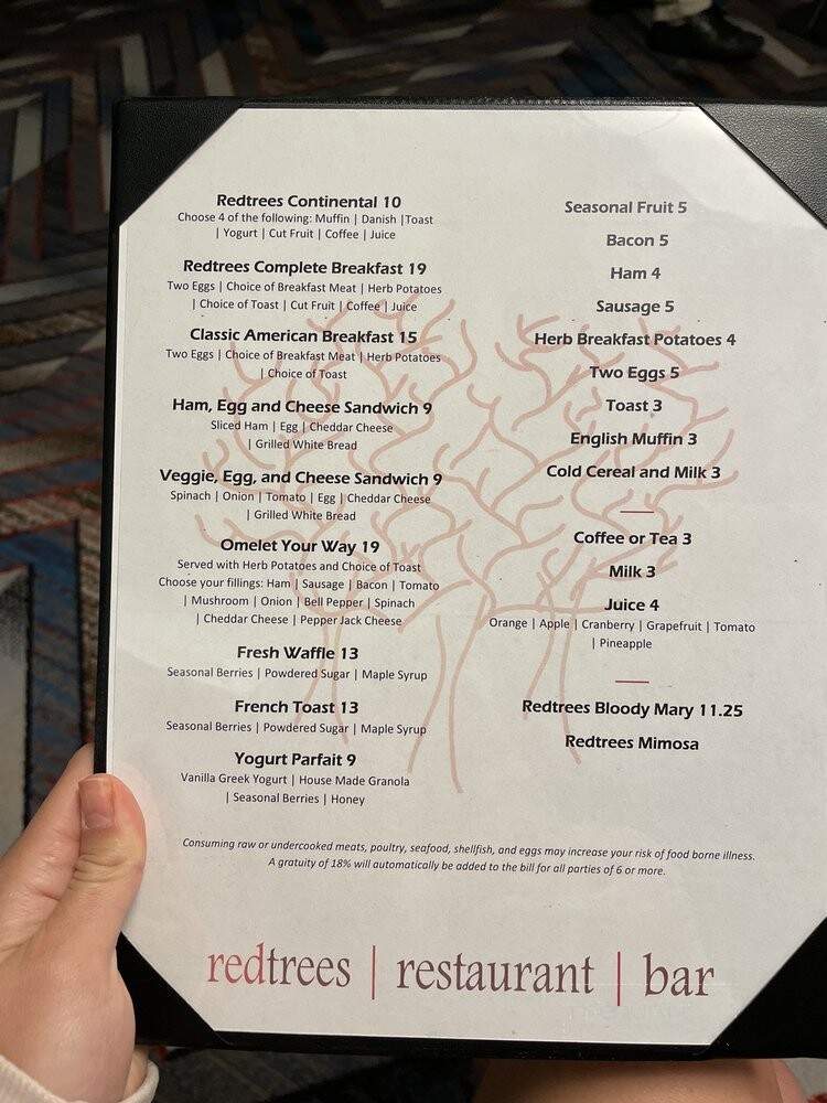 Redtrees Restaurant + Bar - Seattle, WA menu_pic