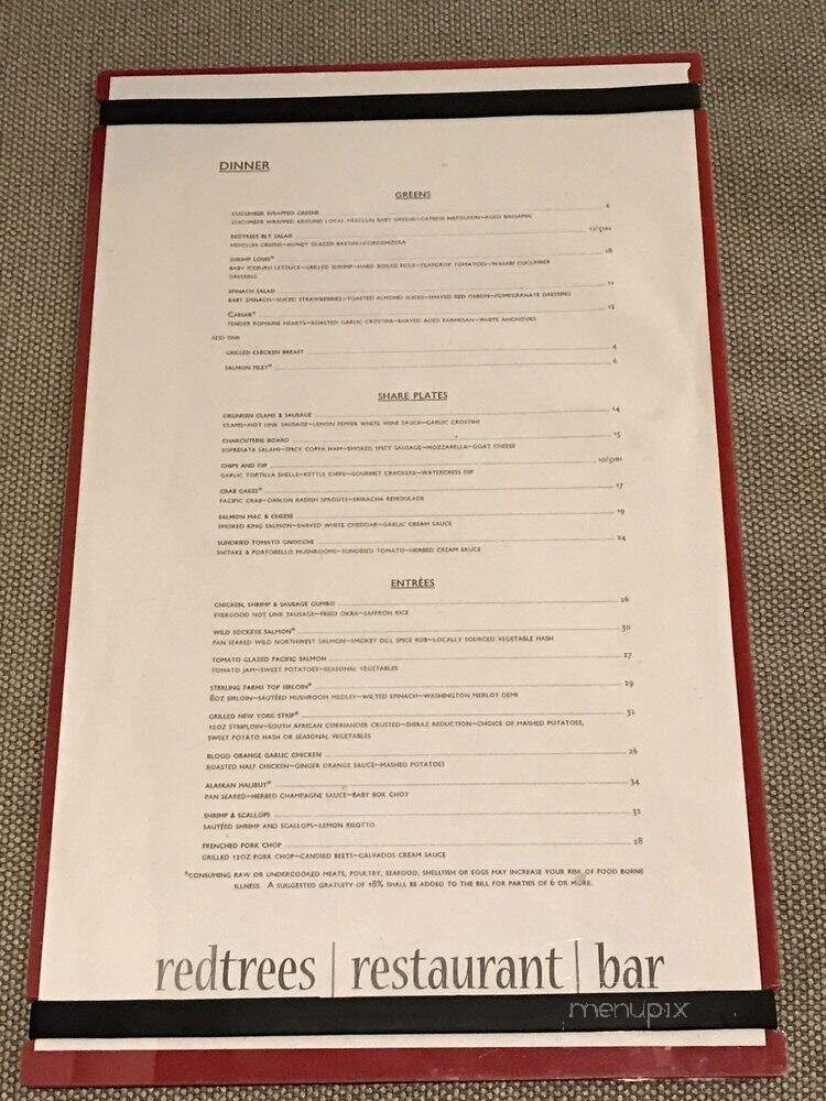 Redtrees Restaurant + Bar - Seattle, WA menu_pic