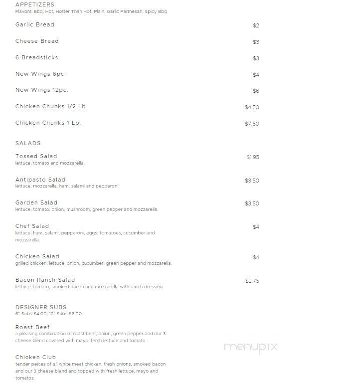 Fort Ball Pizza Palace - Fremont, OH menu_pic