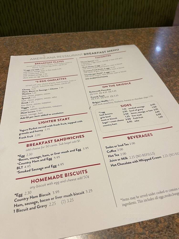 Americana - Matthews, NC menu_pic