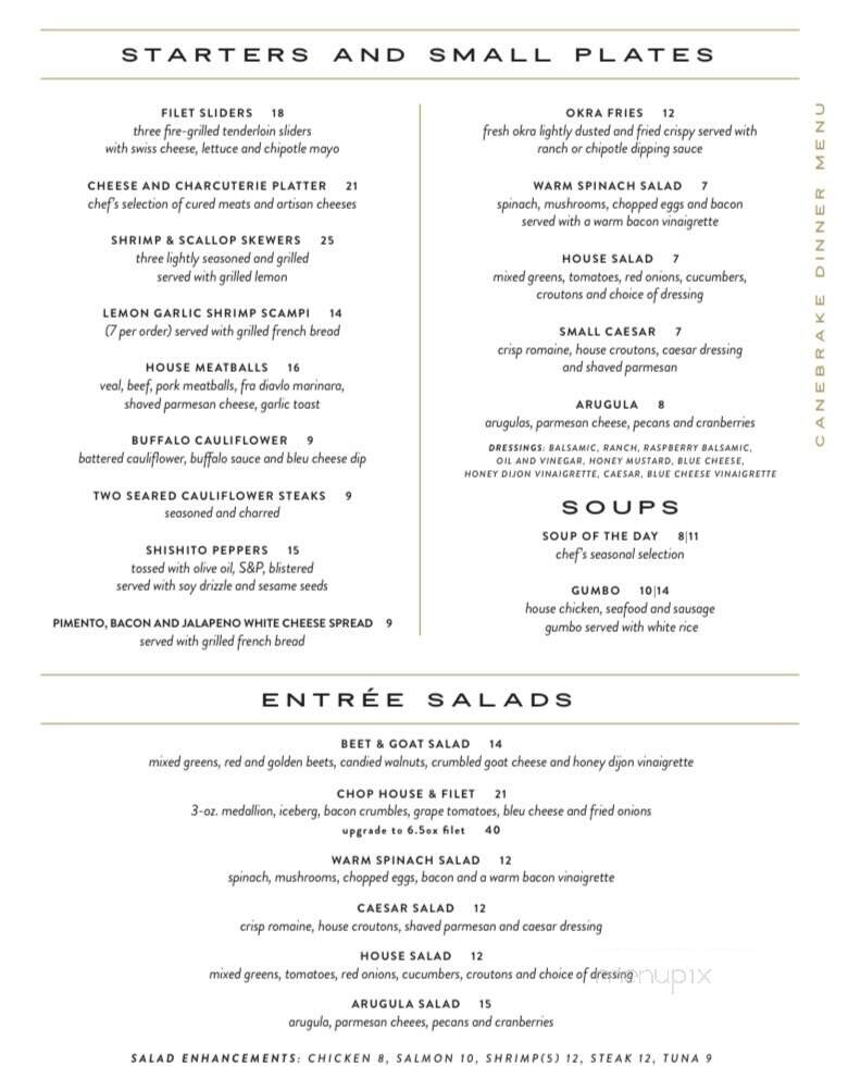 Copper Grille at the Canebrake Country Club - Hattiesburg, MS menu_pic