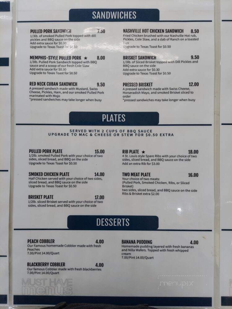 Tipsy Pig BBQ - Lilburn, GA menu_pic