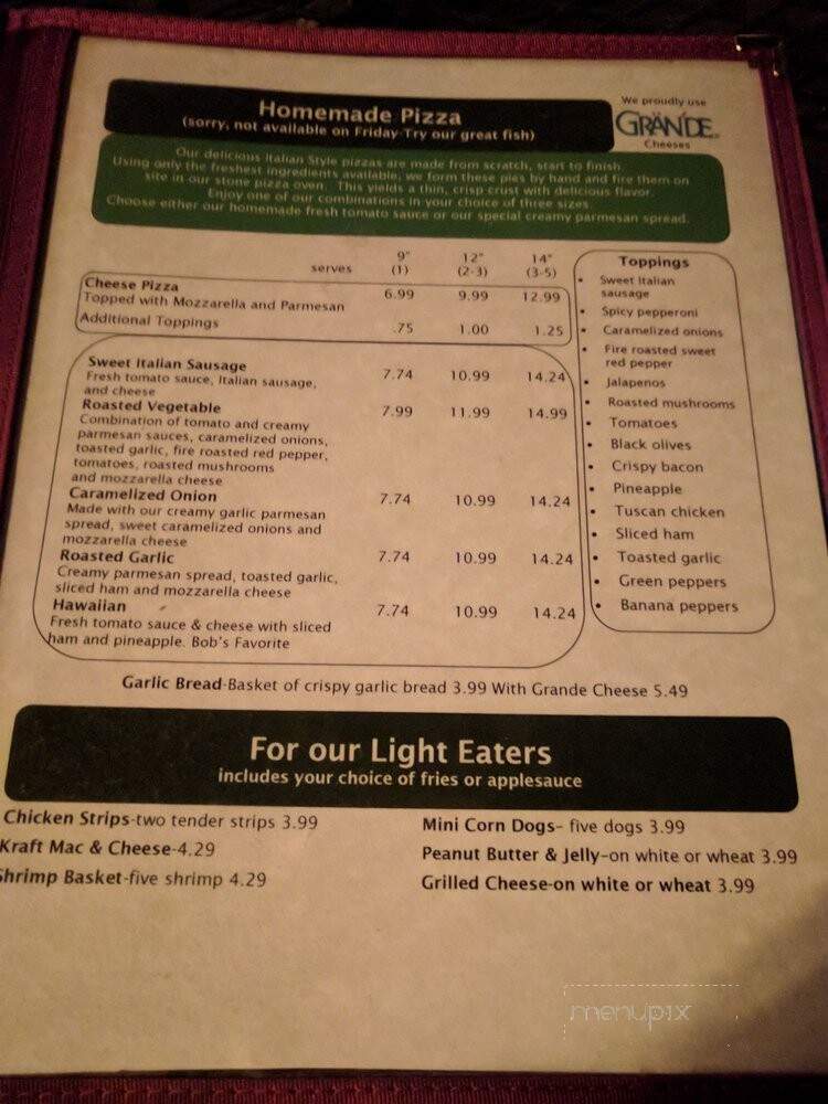 Rock River Tap - Horicon, WI menu_pic