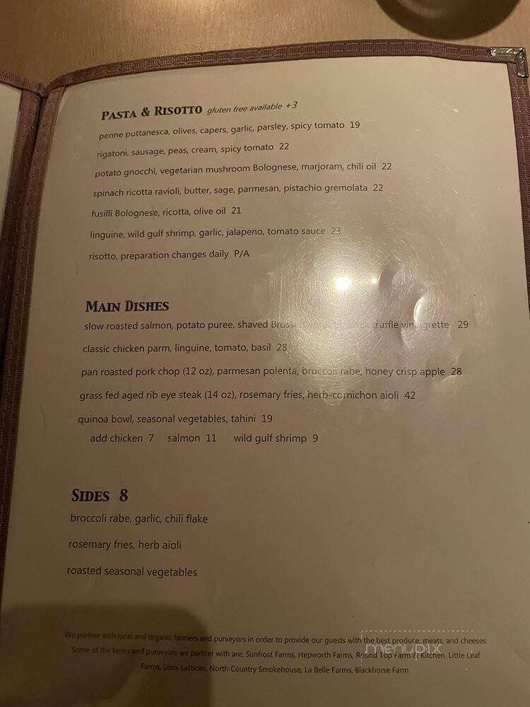 Cucina - Woodstock, NY menu_pic