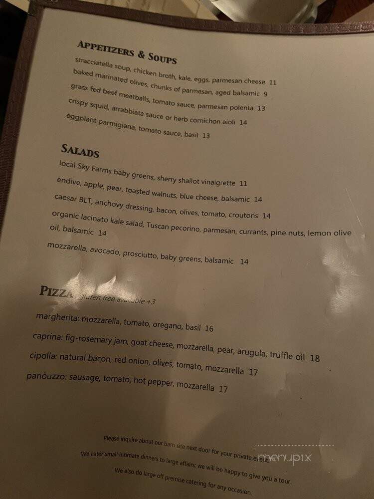 Cucina - Woodstock, NY menu_pic