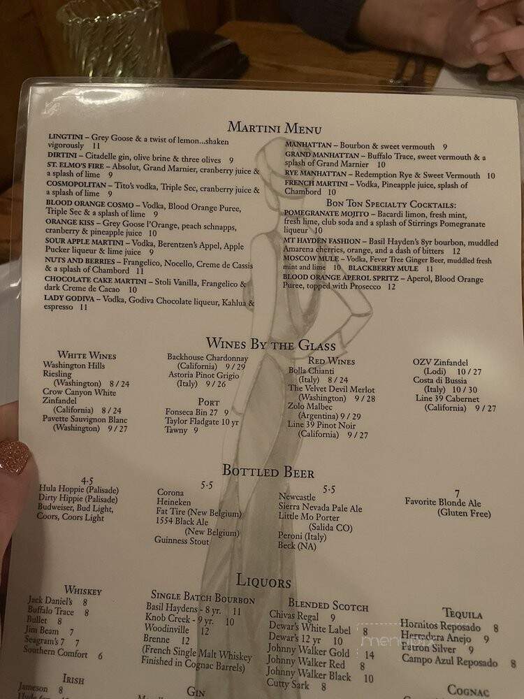 Bon Ton Restaurant - Ouray, CO menu_pic
