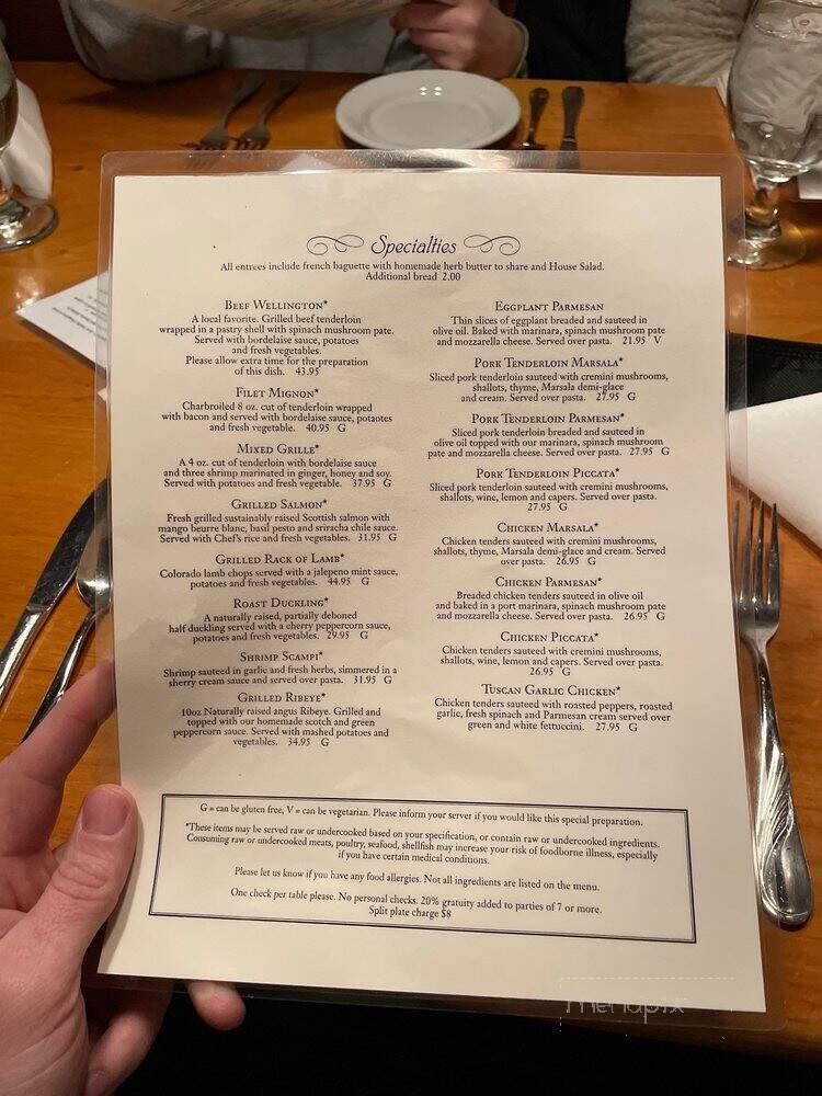 Bon Ton Restaurant - Ouray, CO menu_pic
