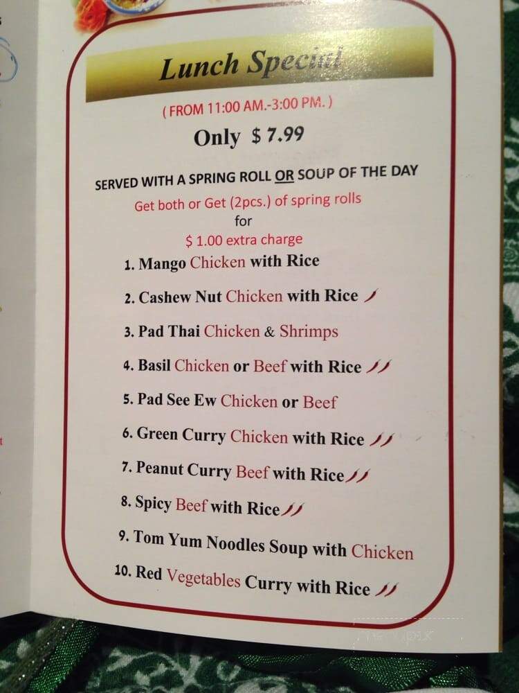 Truly Thai Cuisine - Vaughan, ON menu_pic