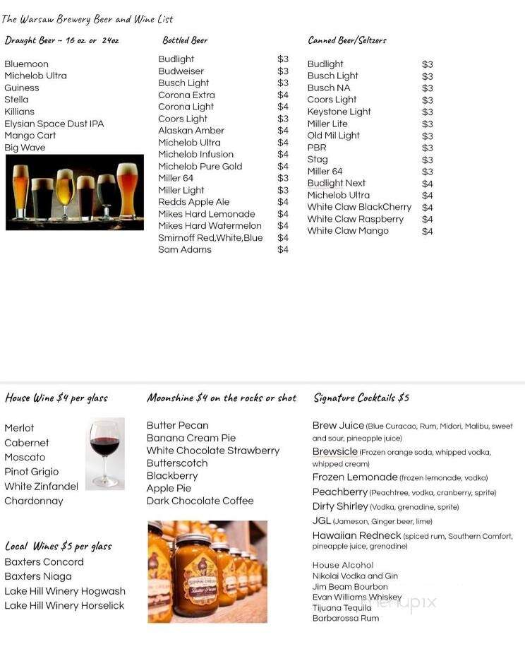 Warsaw Brewing Corp - Warsaw, IL menu_pic