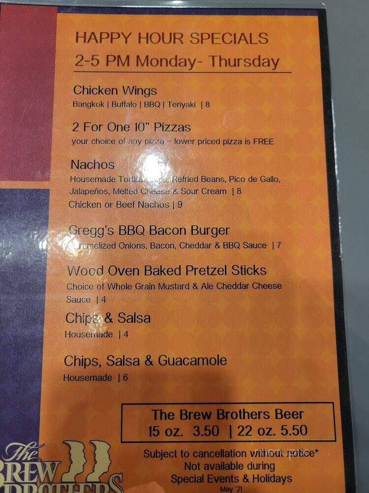 Brew Brothers at Eldorado Hotel and Casino - Reno, NV menu_pic