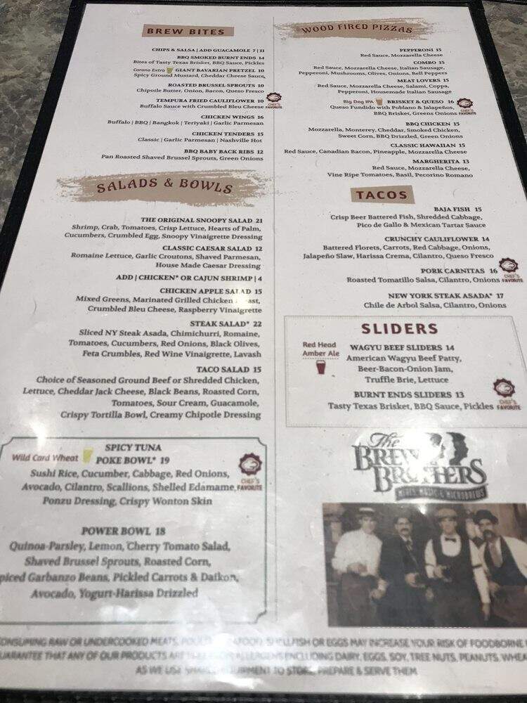 Brew Brothers at Eldorado Hotel and Casino - Reno, NV menu_pic