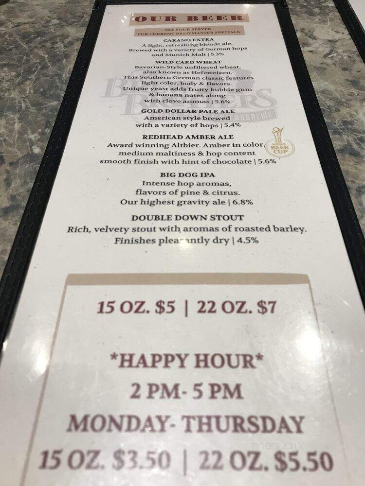 Brew Brothers at Eldorado Hotel and Casino - Reno, NV menu_pic