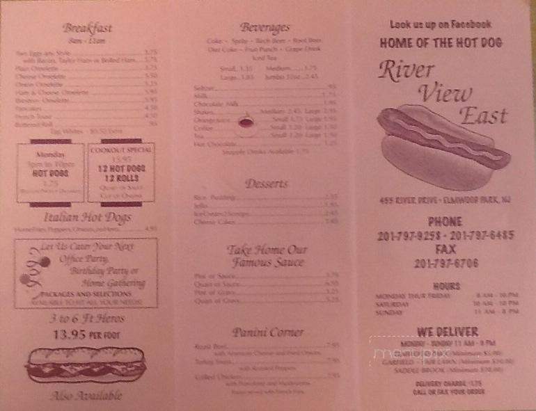 Riverview East - Elmwood Park, NJ menu_pic