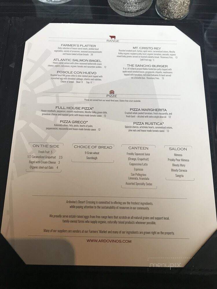 Ardovino's Desert Crossing - Sunland Park, NM menu_pic