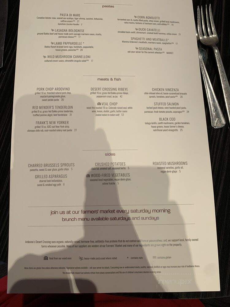 Ardovino's Desert Crossing - Sunland Park, NM menu_pic