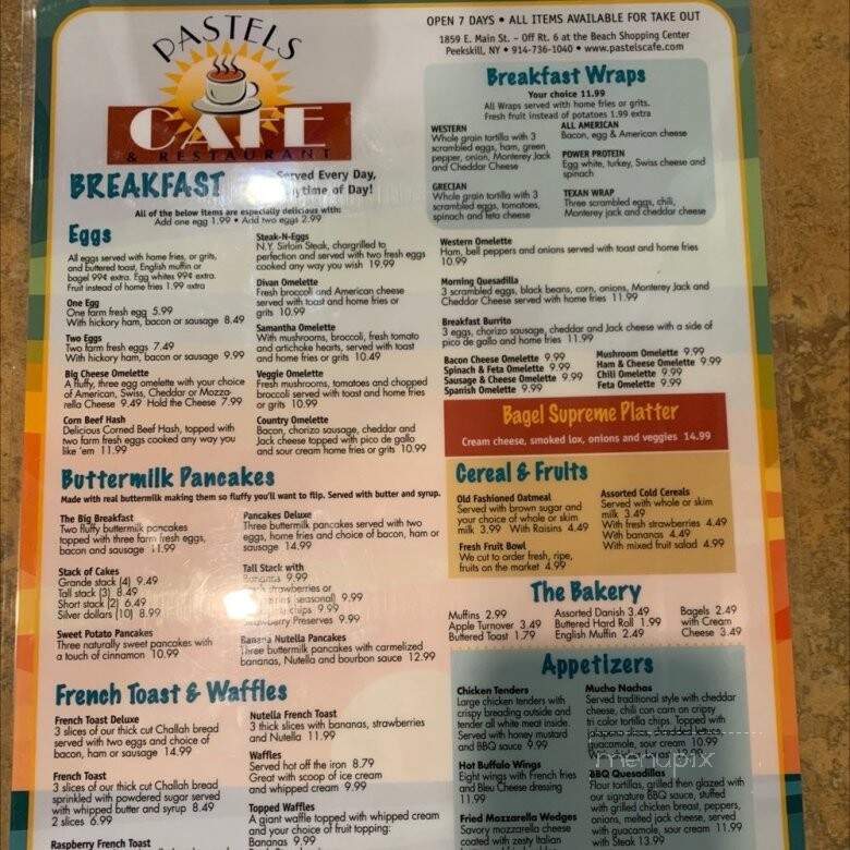Pastels Restaurant - Peekskill, NY menu_pic
