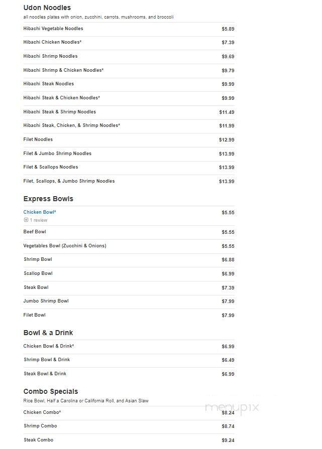 Tokyo Express - Clinton, NC menu_pic