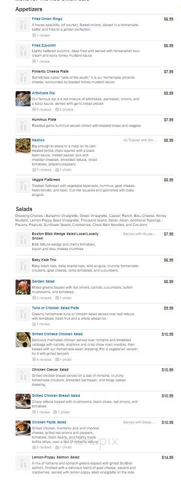 Red Onion Cafe - Boone, NC menu_pic