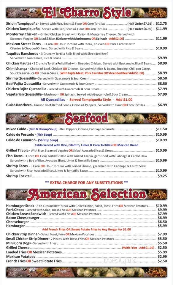 El Charro - Mcalester, OK menu_pic