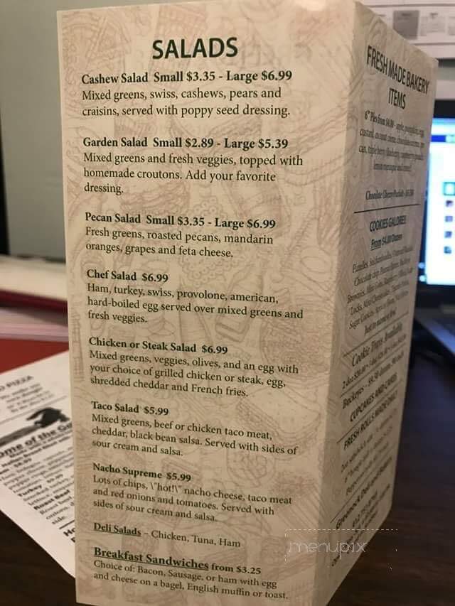 Greenock Deli - Elizabeth, PA menu_pic