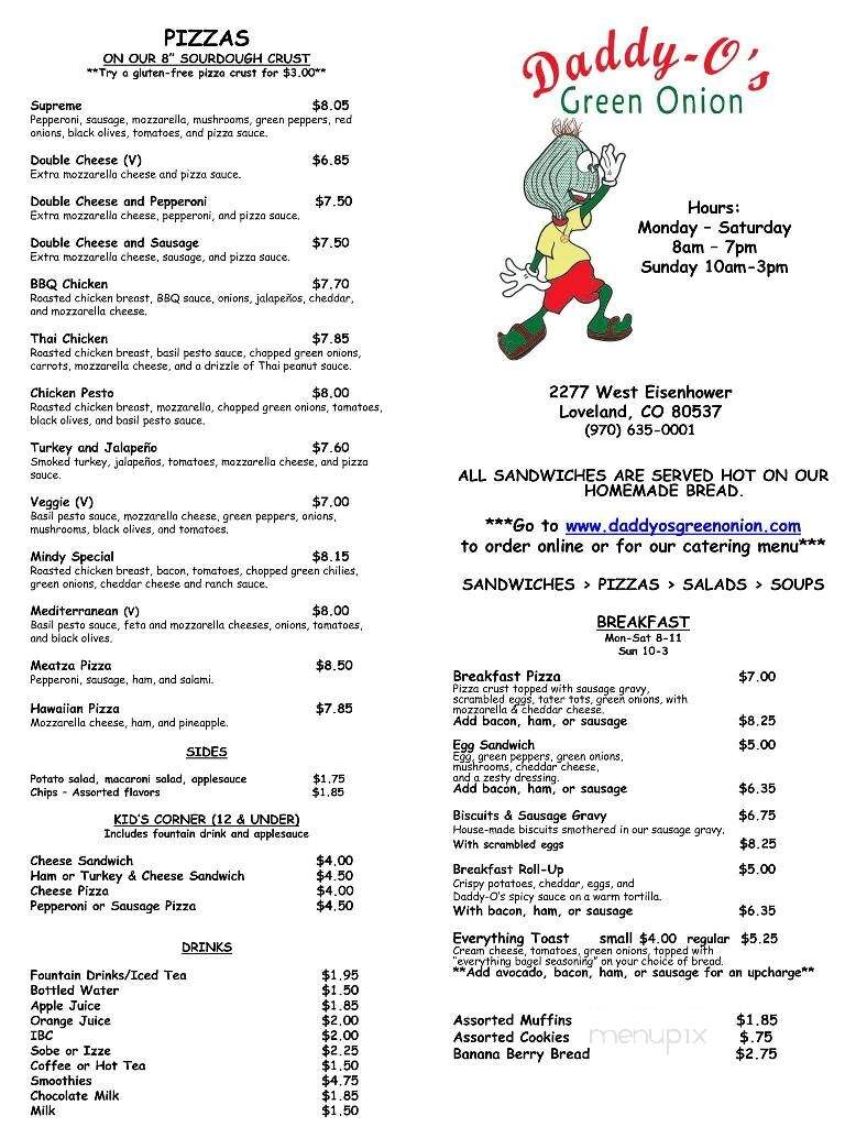 Daddy O's Green Onion - Loveland, CO menu_pic