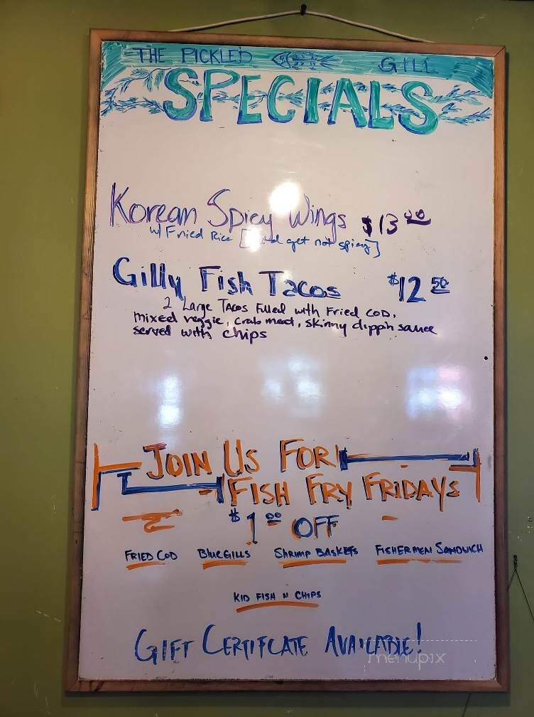 The Pickled Gill - Ladysmith, WI menu_pic