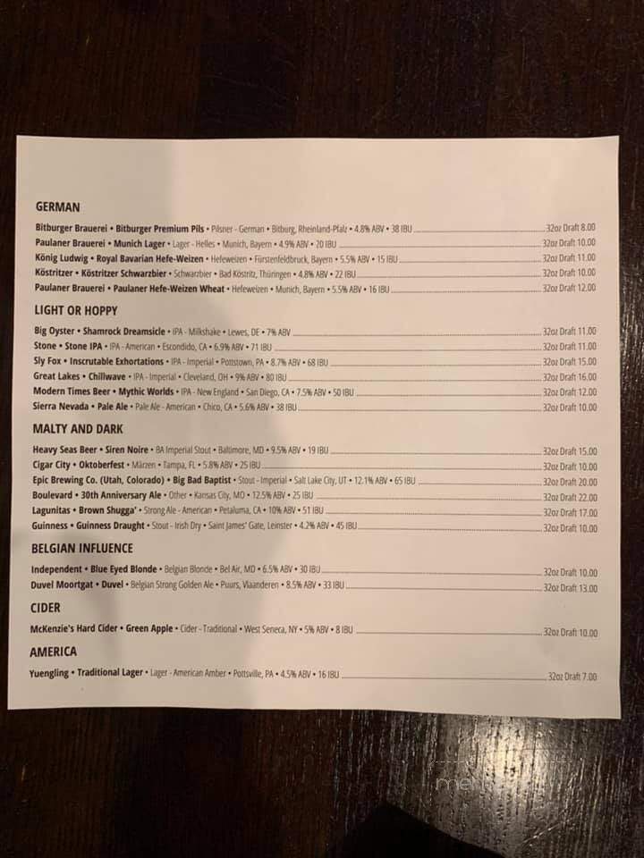 Black Forest Tap House - Fallston, MD menu_pic