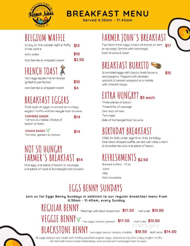 Farmer John's Market - Grindrod, BC menu_pic